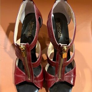Michael Kors Deep Red Heeled Sandals